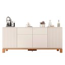 Ver imagem 7 de Buffet Aparador e Cristaleira com Led Lucca Off White/freijó C01 - Mpozenato