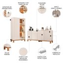 Ver imagem 4 de Buffet Aparador e Cristaleira com Led Lucca Off White/freijó C01 - Mpozenato