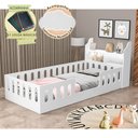 Ver imagem 2 de Cama Infantil Helo Solteiro Kit 20 Nicho LED e Lousa Mágica com Luminária Nuvem - Branca