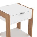 Ver imagem 4 de Mesa de Cabeceira 1 Gaveta AZ1016 Amêndoa/Branco - Tecno Mobili