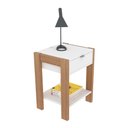Ver imagem 3 de Mesa de Cabeceira 1 Gaveta AZ1016 Amêndoa/Branco - Tecno Mobili