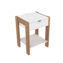Ver imagem 1 de Mesa de Cabeceira 1 Gaveta AZ1016 Amêndoa/Branco - Tecno Mobili