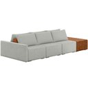 Ver imagem 1 de Sofá Ilha Modular para Sala 312cm com Puff Dublin K01 Linho Cinza Sintético Caramelo - Lyam Decor