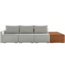 Ver imagem 3 de Sofá Ilha Modular para Sala 312cm com Puff Dublin K01 Linho Cinza Sintético Caramelo - Lyam Decor
