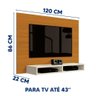 Painel para Tv até 43 Polegadas 1,20m com Nicho Fox New Edn Cedro Off White - 3