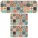 Ver imagem 1 de Kit de 3 Tapetes para Cozinha Azulejo Abstrato Capa de Almofada
