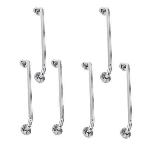 Alça de Apoio Barra 60cm Inox Kit 6 Unidades Segurança Acessibilidade Banheiro Escada Cadeirante Ido