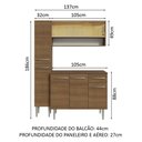 Ver imagem 4 de Armário de Cozinha Compacta 137cm Rustic Emilly Madesa 09