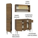 Ver imagem 5 de Armário de Cozinha Compacta 137cm Rustic Emilly Madesa 09