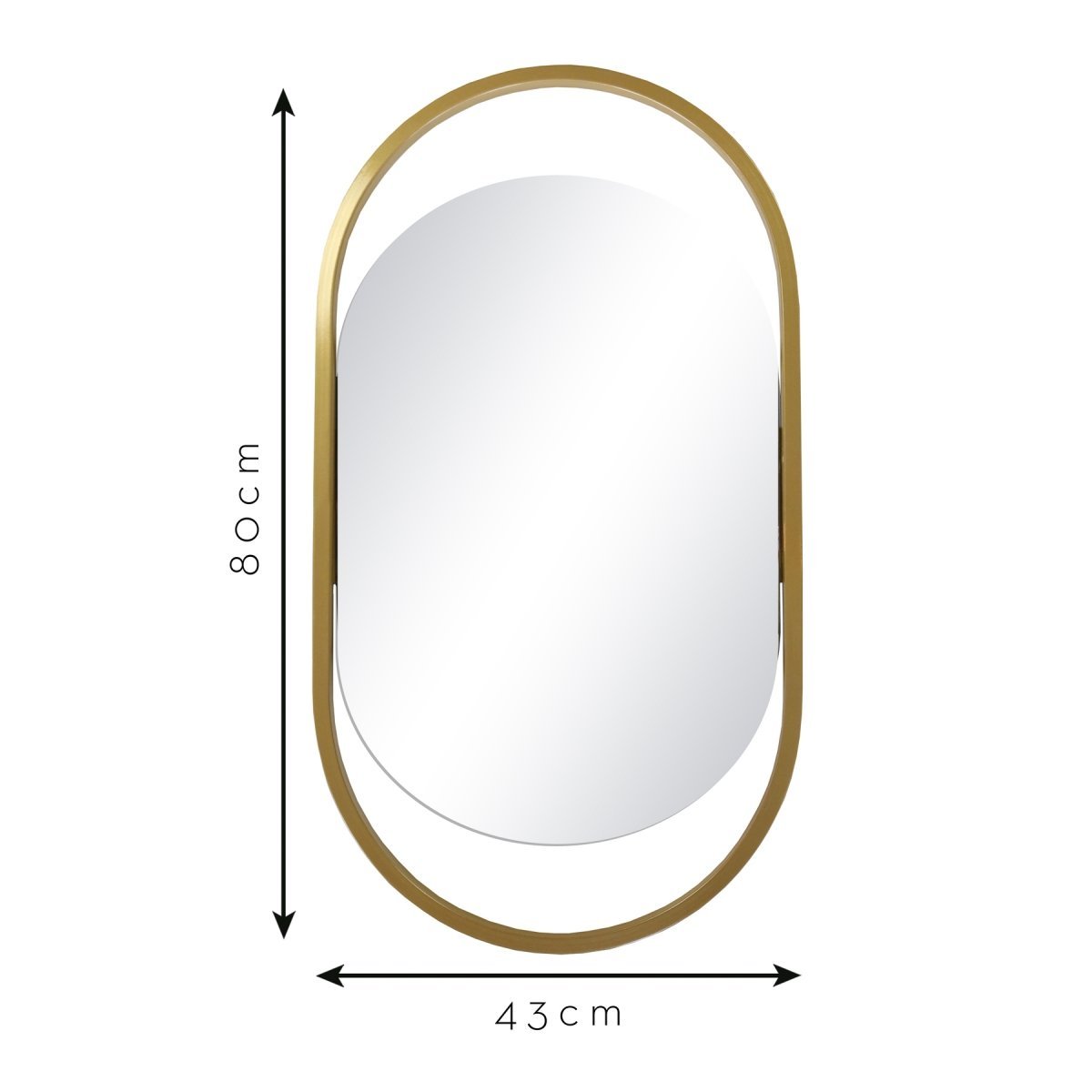 Espelho Decorativo Glam Dourado 80x43cm Oblongo - 4