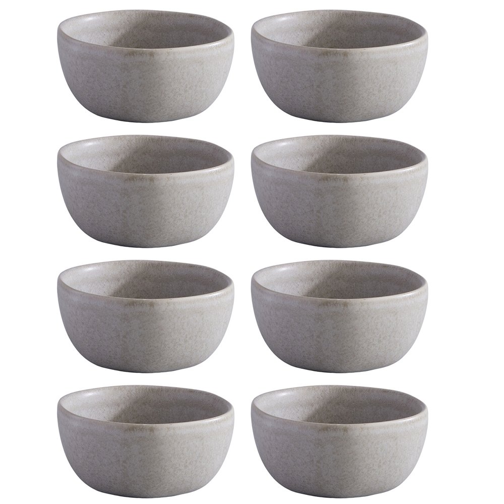 Conjunto 8 Pratos Fundo Sopa Cerâmica 611ml Concreto Cinza - 1