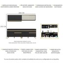 Ver imagem 6 de Armário De Cozinha Compacta 240cm Multimóveis Preto/dourado