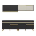 Ver imagem 3 de Armário De Cozinha Compacta 240cm Multimóveis Preto/dourado