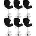 Ver imagem 1 de Kit 06 Banquetas Slim Estofada Giratória com Regulagem de Altura - Preto