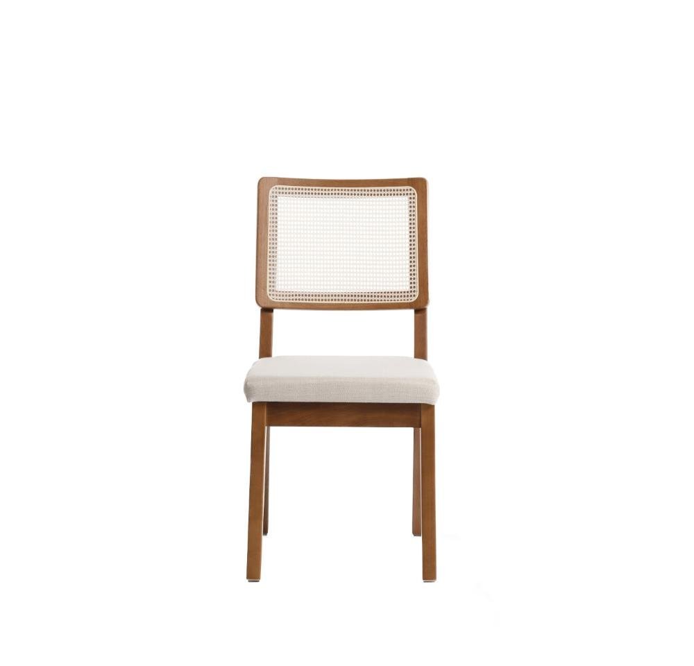 Cadeira com Palhinha Saga - Natural c/ Linho Cru - 2