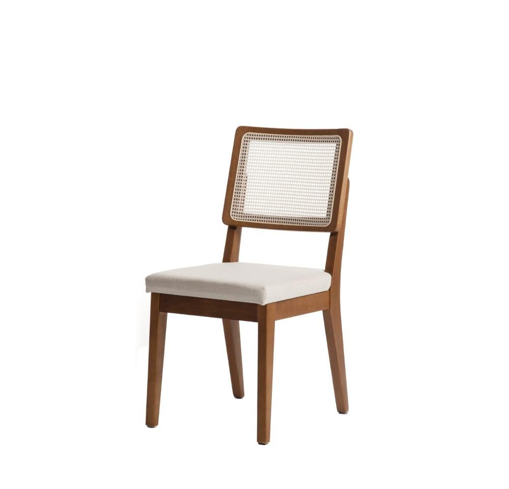 Cadeira com Palhinha Saga - Natural c/ Linho Cru