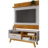 Painel Guaruja e Rack Paladio Tv 55 Pol 136 Cm Naturalle Off White Bechara - 1