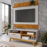 Painel Guaruja e Rack Paladio Tv 55 Pol 136 Cm Naturalle Off White Bechara - 2