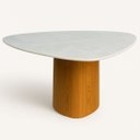 Ver imagem 1 de Mesa de Jantar Cone Orgânica Tríon Redonda 130x133 Cm Base Freijó Tampo Mármore