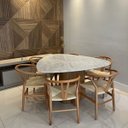 Ver imagem 5 de Mesa de Jantar Cone Orgânica Tríon Redonda 130x133 Cm Base Freijó Tampo Mármore