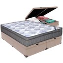 Ver imagem 5 de Cama Box Baú Bege e Colchão Iso Superpocket Molas Ensacadas Queen Ortobom