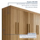Ver imagem 2 de Guarda Roupa Casal 10 Portas 3 Gavetas 100% MDF Lucca Marrom/Cinamomo