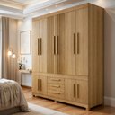 Ver imagem 1 de Guarda Roupa Casal 10 Portas 3 Gavetas 100% MDF Lucca Marrom/Cinamomo