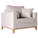 Ver imagem 2 de Kit 02 Poltrona Decorativa Beny Pés Base em Madeira Linho Cor:cru