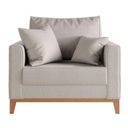 Ver imagem 1 de Kit 02 Poltrona Decorativa Beny Pés Base em Madeira Linho Cor:cru