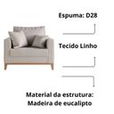 Ver imagem 4 de Kit 02 Poltrona Decorativa Beny Pés Base em Madeira Linho Cor:cru