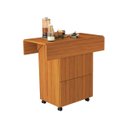 Ver imagem 6 de Mesa Dobrável Annie 4 Banquetas Mdf Retrátil Rodízios Multiuso Compacta Funcional:nature