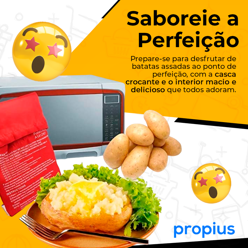 Saco Para Assar Batata Forno Microondas Cozinha Plástico Tempo Potato Bag Assa Pães Prática Reutiliz - 6