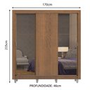 Ver imagem 3 de Guarda-Roupa Casal Madesa Lyon 3 Portas de Correr com Espelhos 2 Gavetas com Pés Rustic Cor:Rustic