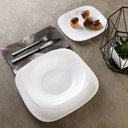 Ver imagem 3 de Prato Fundo Plaza Nadir 22 cm em Vidro Opaline Branco - Kit com 12 Unidades