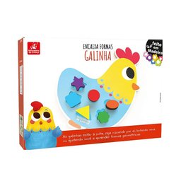 BRINQUEDO EDUCATIVO PEDAGÓGICO ENCAIXE FORMAS - GALINHA - 2