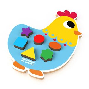 BRINQUEDO EDUCATIVO PEDAGÓGICO ENCAIXE FORMAS - GALINHA