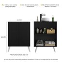 Ver imagem 5 de Gabinete Banheiro 2 Portas Retrô 63Cm Multimóveis V5006 Preto/Branco Preto/Branco