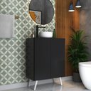 Ver imagem 6 de Gabinete Banheiro 2 Portas Retrô 63Cm Multimóveis V5006 Preto/Branco Preto/Branco