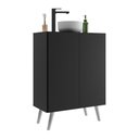 Ver imagem 1 de Gabinete Banheiro 2 Portas Retrô 63Cm Multimóveis V5006 Preto/Branco Preto/Branco