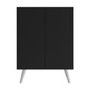 Ver imagem 2 de Gabinete Banheiro 2 Portas Retrô 63Cm Multimóveis V5006 Preto/Branco Preto/Branco