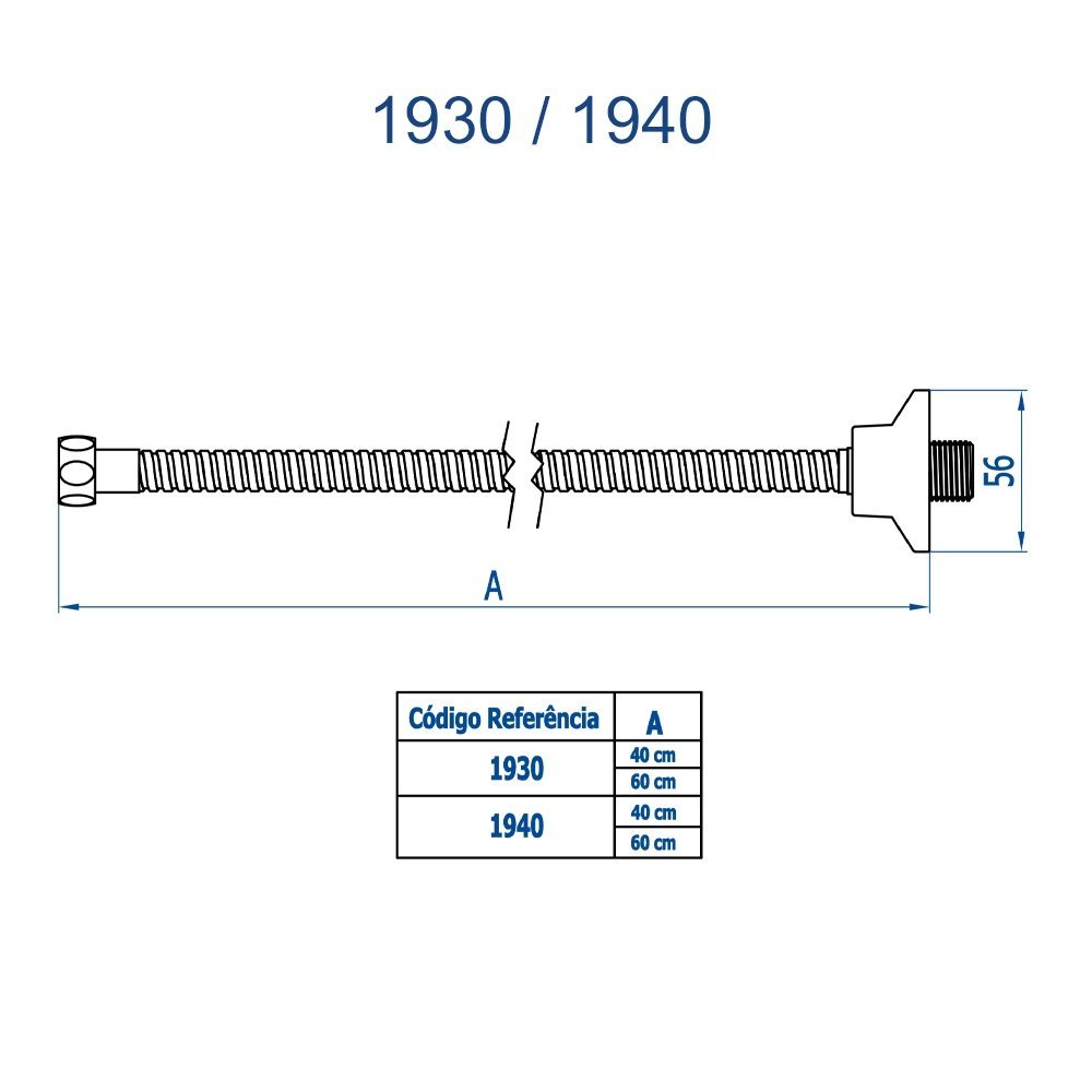 Ligação Flexivel Trançada 40cm Cromada Fani 1940 Cr - 2