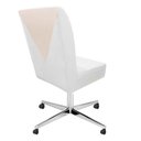Ver imagem 2 de Kit 02 Cadeira Ana Giratória Metal Com Rodízio Suede Branco E Corino Bege