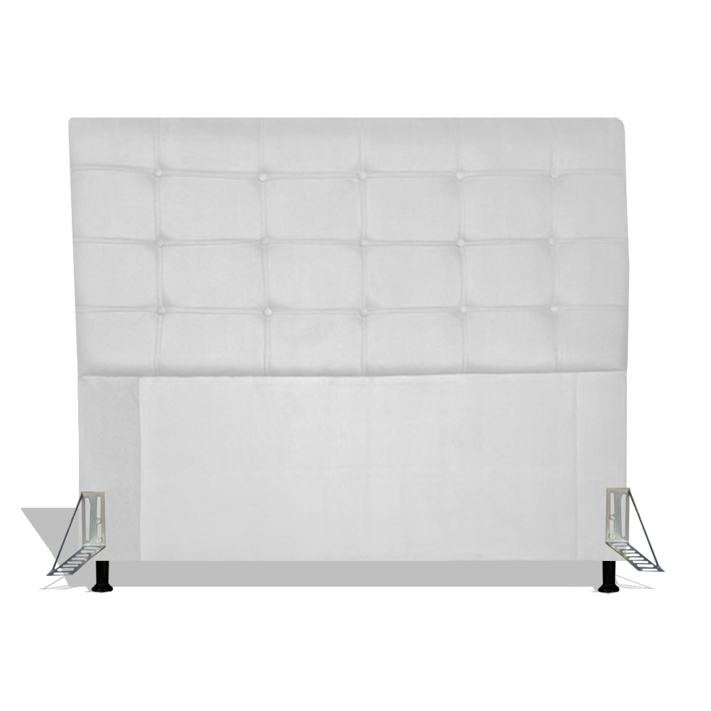 Cabeceira Estofada Rubi 140 cm Para Cama Box Quarto Casal MV Estofados Sintético Branco