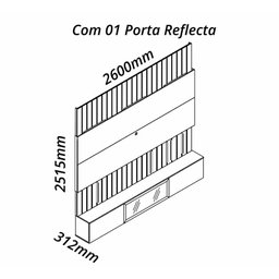 Painel Soberano para Tv até 85 Polegadas Ripado com Led e Vidro Reflecta Gelius Cor Naturale Off Whi - 2