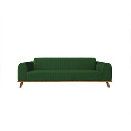 Sofá Living Átila Velusoft Verde, 2,30 Metros, Design Retrô. - 2