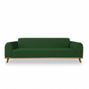 Ver imagem 2 de Sofá Living Átila Velusoft Verde, 2,30 Metros, Design Retrô.
