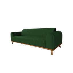 Sofá Living Átila Velusoft Verde, 2,30 Metros, Design Retrô. - 3