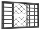 Ver imagem 1 de Janela Vitro de Correr 4 Folhas 120x100 Requadro 7cm sem Vidro Grade Xadrez