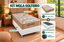 Ver imagem 5 de Kit Mola Solteiro Colchão Virtus Pocket com Box Corino Branco