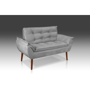 Namoradeira Opala C/fibra Siliconada Suede Cinza Claro - Casa da Poltrona